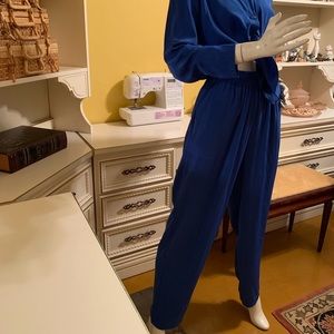 Vintage S.G. Sport cobalt pantsuit.
